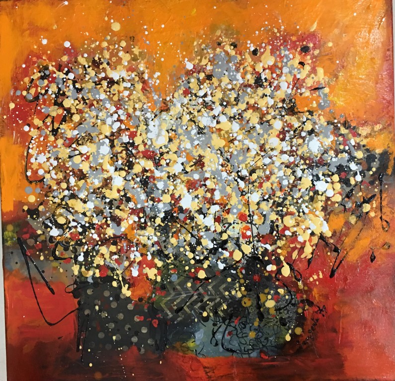 Bouquet 02 - Earth: Paintings/Landscapes: Mixed media on canvas, 18"×18", USD 550