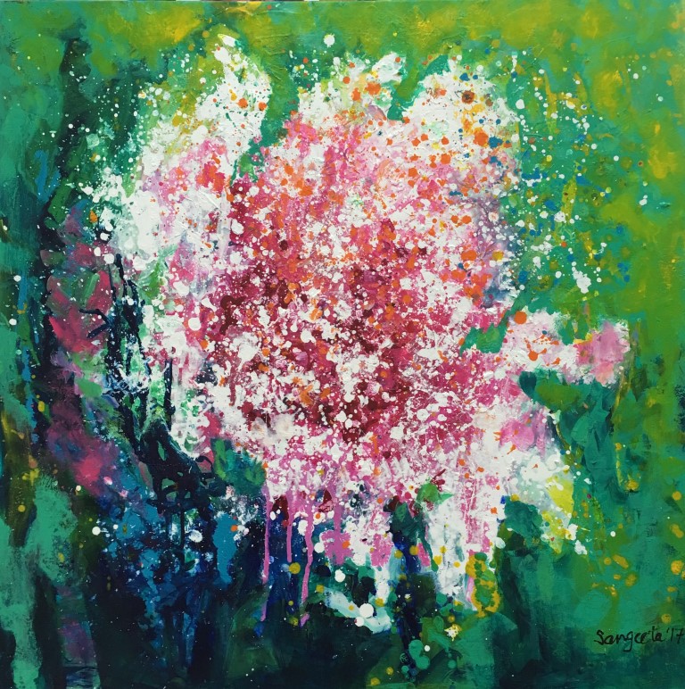 Spring - Earth: Paintings/Landscapes: Mixed media on canvas, 12"×12", USD 300