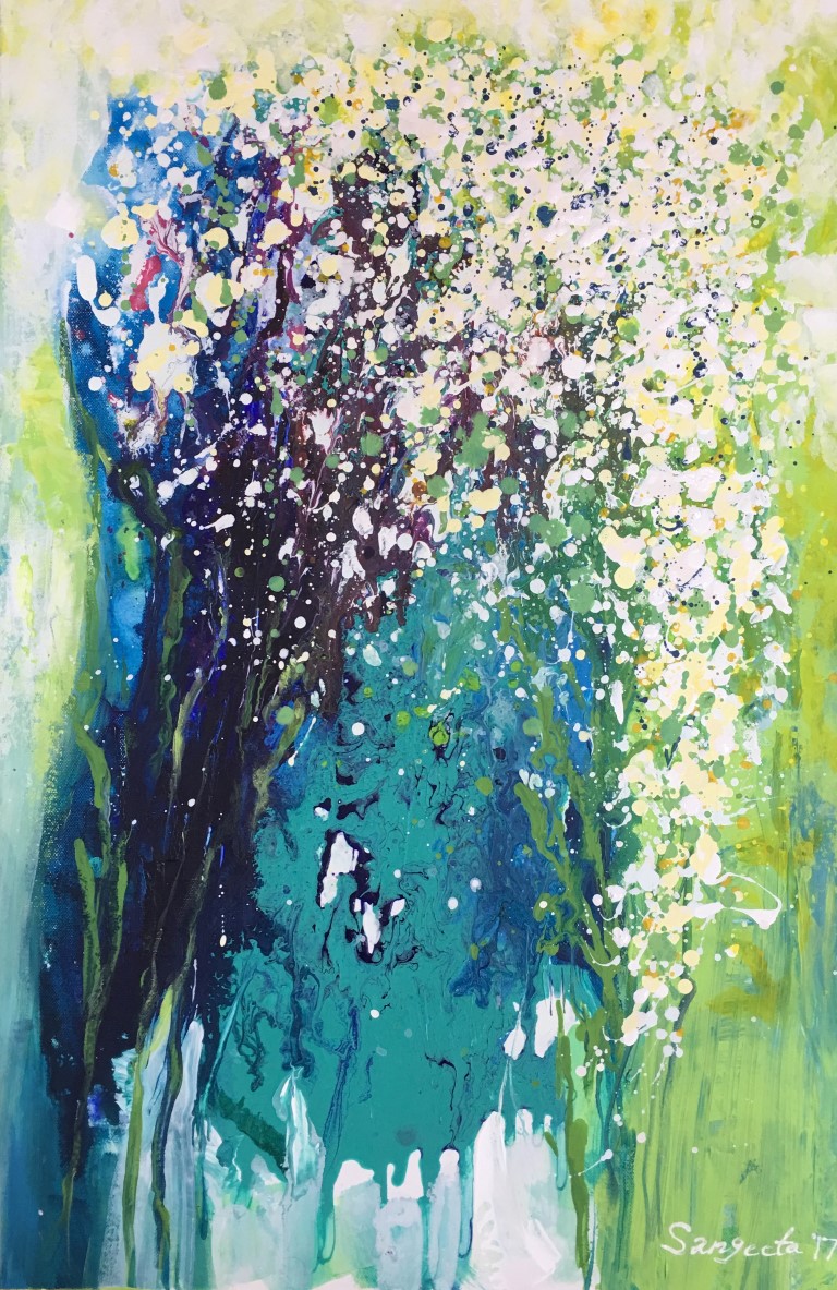 Bouquet 01 - Nature trail: Paintings/Landscapes: Mixed media on canvas, 18"×18", USD 550