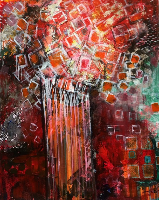 Bouquet - Dreamscapes: Paintings/Landscapes: Mixed media on canvas, 30"×30", USD 2000