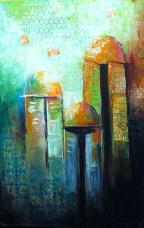 Chinatown 03 - 2014-16: Paintings/Landscapes: Acrylic on canvas, 20"×20", USD 450