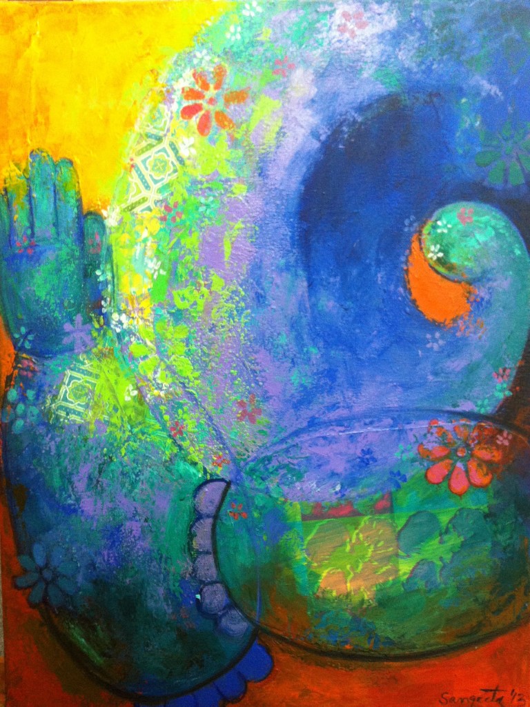 Ganapati - 2014-16: Paintings/Landscapes: Mixed media on canvas, 30"×30", USD 900