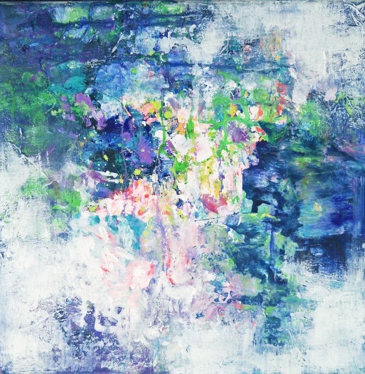 Dance of light - Earth: Paintings/Landscapes: Mixed media on canvas, 18"×18", USD 550